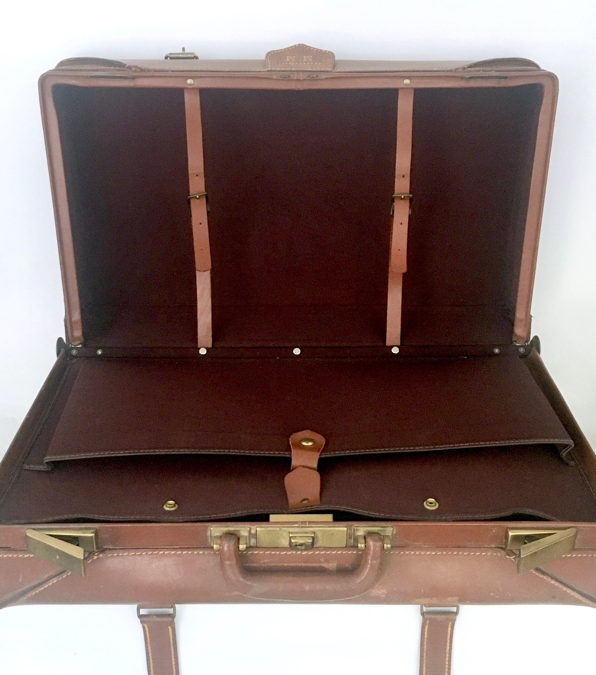 LARGE Heavy Vintage Mcbrine Leather Suitcase With Partitions / Etsy