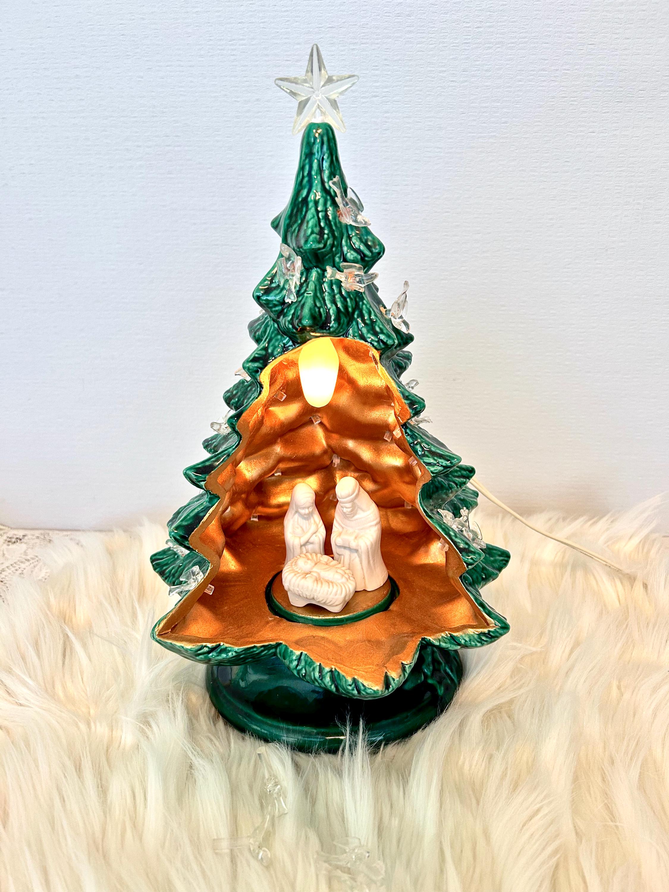 クリスマス ライトハウス フィッツ＆フロイド 陶器製 ヴィンテージ品 レア 世界に一つしかない陶器製のキリスト降誕ツリー / 1988年製ユニークな