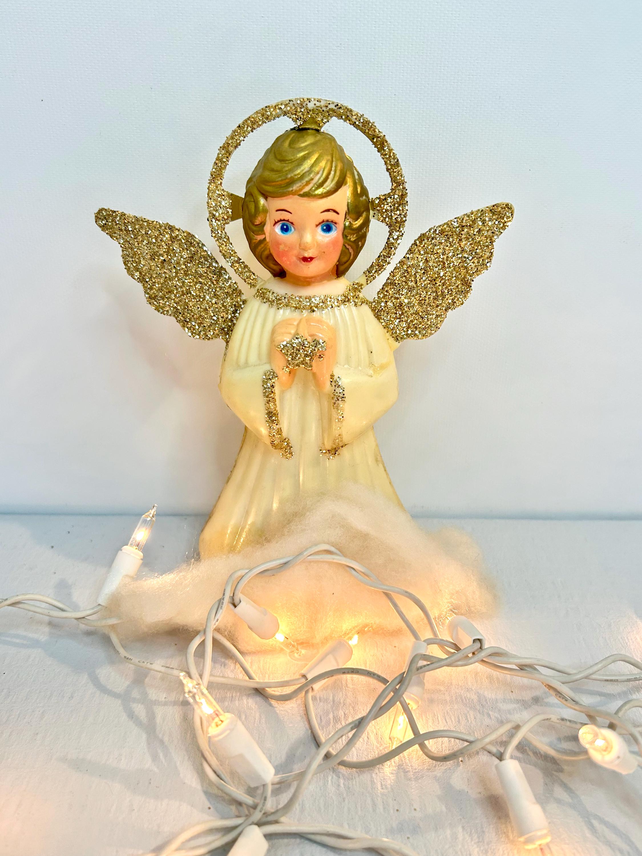 木製エンジェル Doubl-glo Angel Tree Top With Original Box / Mid-century Christmas