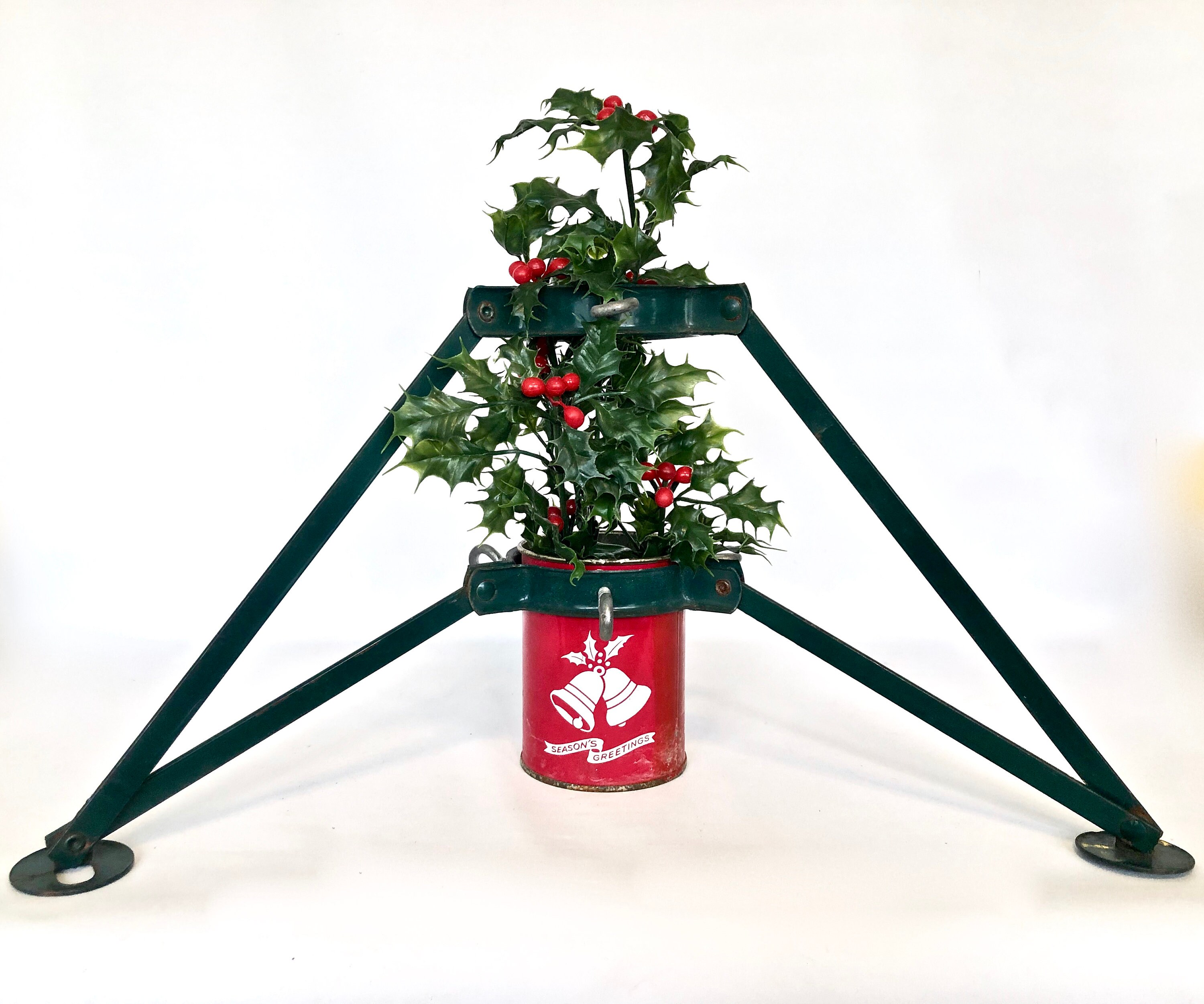 アンティーク雑貨 Tree Stand Adjustable Tripod Metal Christmas Tree Stands / Mid Century