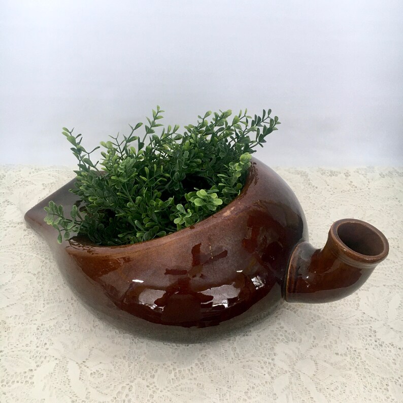 Ceramic Bedpan / Ironstone Urinal / Pottery Bedpan Planter / Etsy