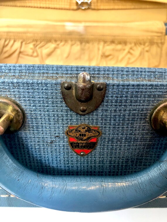 LARGE Baby Blue Hard Sided Suitcase - McBrine Bag… - image 9