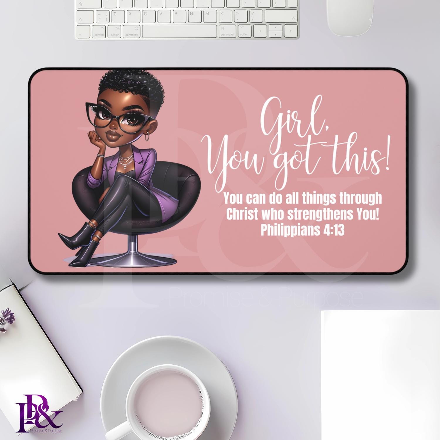 Retiring - 8-28-25 - Girl You Got This desk mat | Desk mat | Black Woman desk mat | Woman desk mat | Inspiration desk mat