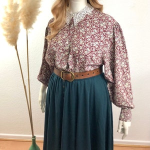 Vintage plate skirt jersey skirt petrol size. 44/US 12