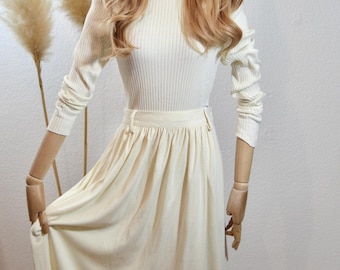 Vintage wool skirt autumn & winter skirt, with wool, wool white size 34/US 2