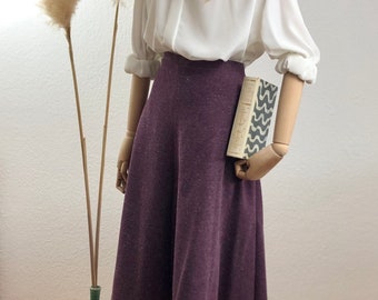 Vintage circle skirt autumn & winter skirt purple size. 44/US 12