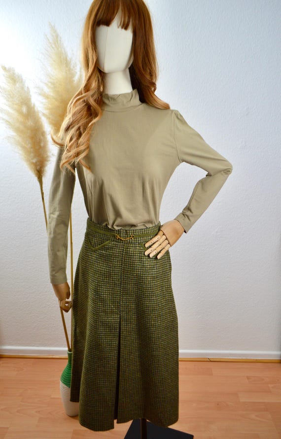 Pieds Jupes Vintage Jupe Vintage En Laine, Jupe Avec Poches