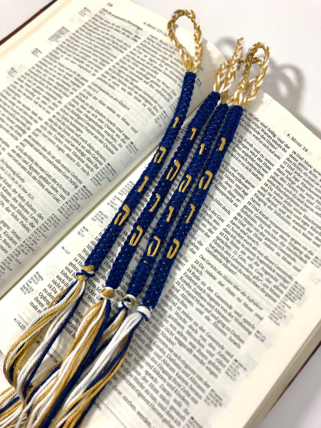 Tzitzit, Gold and Blue, Tassel, Tassels, Jewish Prayer Tassels, Gift