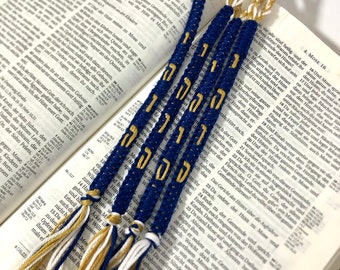 Tzitzit, Gold and Blue, Tassel, Tassels, Jewish Prayer Tassels, Gift for Men,