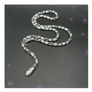Silver and black snake Ouroboros necklace, flexible sexy snake choker
