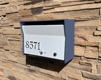 RetroBox Locking Wall Mounted Mailbox in GRAY Midcentury Modern Contemporary Retro Designed