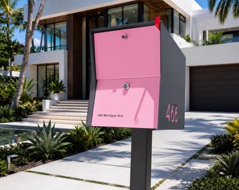 UpTown Package Box in TEXTURED GRAY METALLIC, Locking Mailbox: Mid-Century Modern Package Dropbox