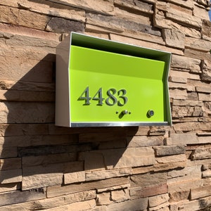 RetroBox Locking Wall Mounted Mailbox in WHITE,  Midcentury Modern Contemporary Retro Designed