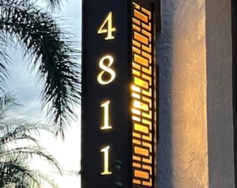 The RadiantLight ADDRESS MARKER Wall sconce: is a Midcentury, Modern, Contemporary, Retro Designed LED exterior Light