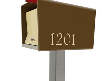 UpTown Box in COCO NUT,  Midcentury Modern Contemporary Retro Designed Optional Locking Post Mounted Mailbox.