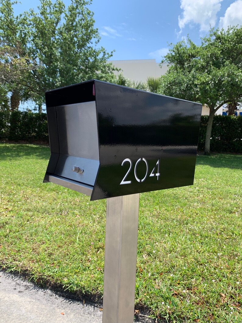 Fascinating mailbox modern contemporary Retrobox In Jet Black And Stainless Steel Midcentury Modern Contemporary Retro Designed Lockable Post Mounted Mailbox Mailboxes Home Living Kromasol Com Fascinating mailbox modern contemporary Retrobox In Jet Black And Stainless Steel Midcentury Modern Contemporary Retro Designed Lockable Post Mounted Mailbox Mailboxes Home Living Kromasol Com