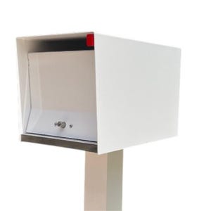 Quick-Ship UpTown Box in WHITE on WHITE, ships in 1 to 2 Days, post and numbers optional.