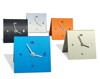 Midcentury Modern Contemporary Retro Designed Table clock,  SimpleDesk Clock, a modern analogue clock that adds a pop of color to any room.