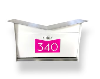 The ButterFly Box in WHITE Wall-Mounted Mailbox.  Midcentury Modern. Contemporary, Retro Designed