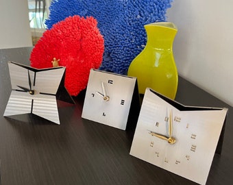 Midcentury Modern Contemporary Retro Designed Table clocks, The RetroClock in Stainless Steel