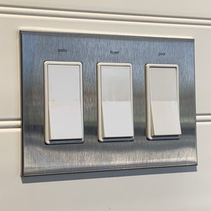 Custom Labeled Metal 3 Gang Rocker Switch Plate: Modern Design - Etsy