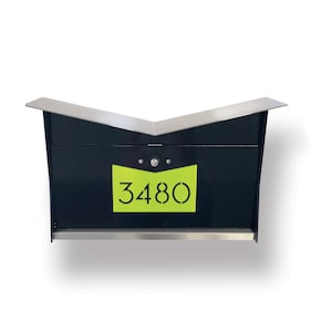 The ButterFly Box in BLACK, Wall-Mounted Mailbox. Midcentury Modern, Contemporary, Retro Designed