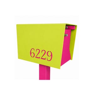 UptownBox CUSTOM COLORS Midcentury Modern Contemporary Retro Designed Optional Locking Post Mounted Mailbox