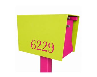 UptownBox CUSTOM COLORS Midcentury Modern Contemporary Retro Designed  Post Mounted Mailbox