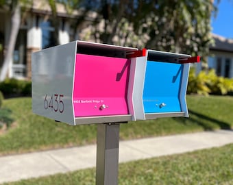 Double Mailbox Mounting Bracket: Stainless Steel Retrobox & UptownBox