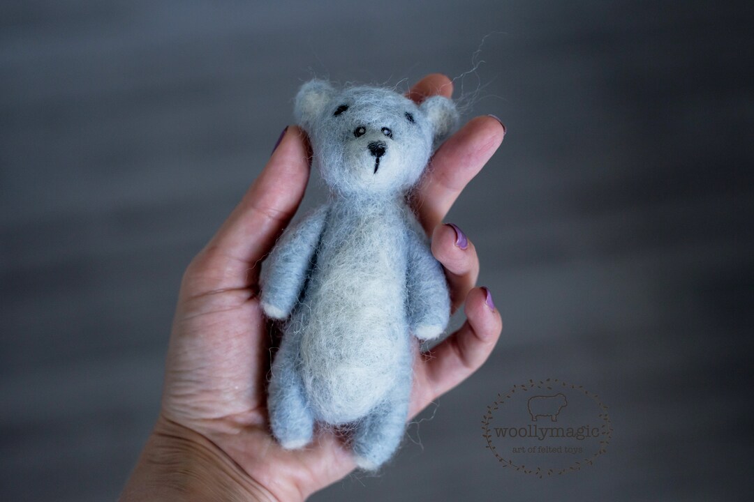Needle Felted Teddy Bear. Felted Toys. Felted Sculpture. Ready to Ship