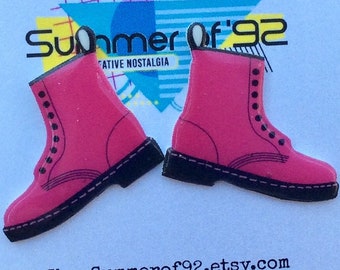 red doc marten boots