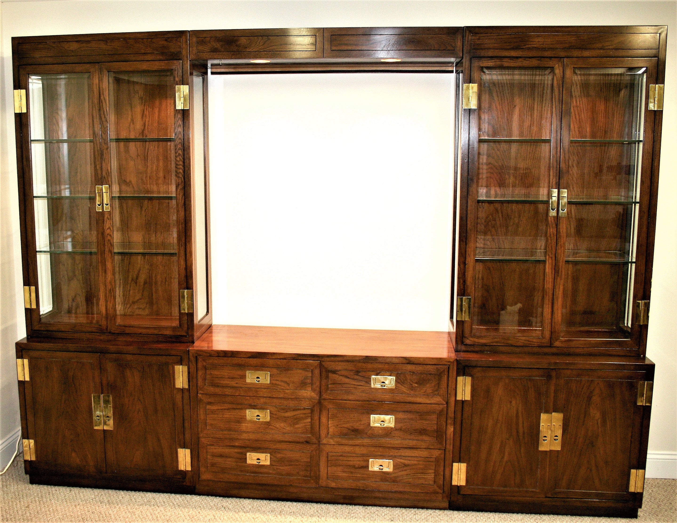 Henredon Scene One Campaign Style Hutch Buffet