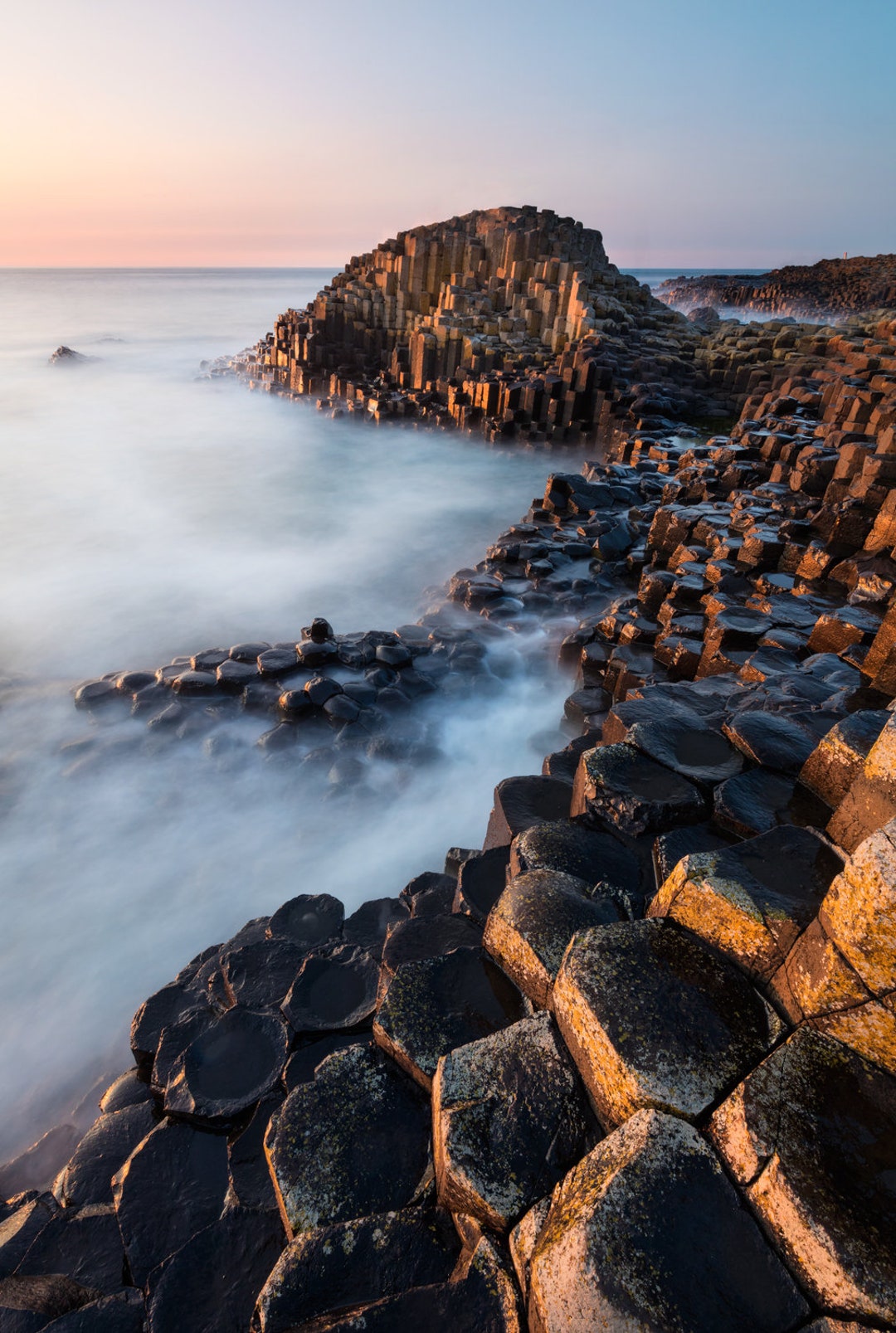 Giant's Causeway Sunset Print: Coastal Rock Formation Art - Etsy