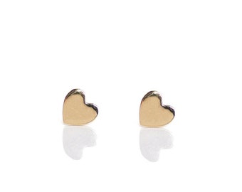 Solid 9ct Gold Heart Stud Earring, Solid Gold Mini Heart Studs, Solid Gold Love Heart Earrings, Dainty Studs, Stud Earrings, Heart Jewellery
