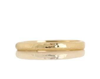 Hammered 9ct Gold Wedding Band, Handmade Unisex Ring