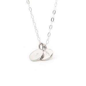 Personalised Initial Necklace, Silver Engraved Mini Coin Pendant, Silver Initial Necklace, Silver Circle Initial Necklace, Silver Necklace