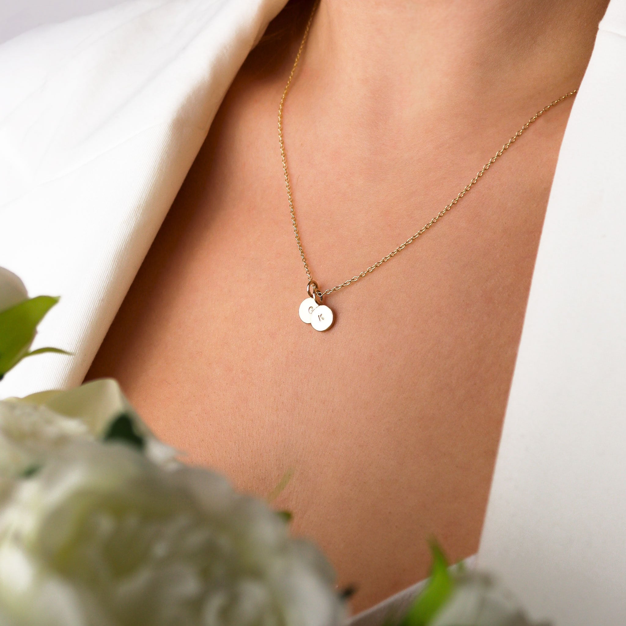 Personalised Mini Disc Necklace Solid 9ct Gold Engraved Etsy UK