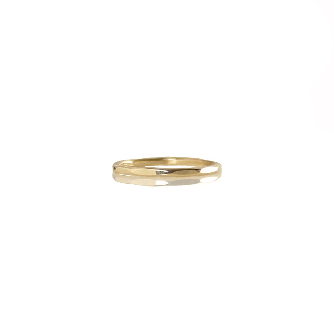 Solid Gold Mirrored Stack Ring, 9ct Gold Multi Facet Pairing Band ...