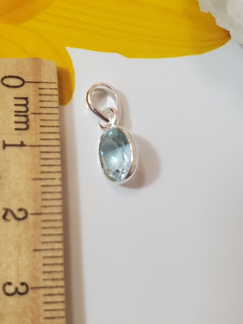 Gift For Her Blue Topaz Pendant Topaz Pendant Birthstone Solid 925 Sterling Silver Minimalist Pendant Silver Topaz Jewelry Handmade