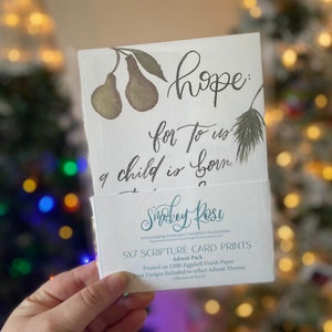 Advent Scripture Card Pack | Advent Cards | Bible Verse Prints | Floriography | Floral Scripture Cards | Language of Flowers | Christian
