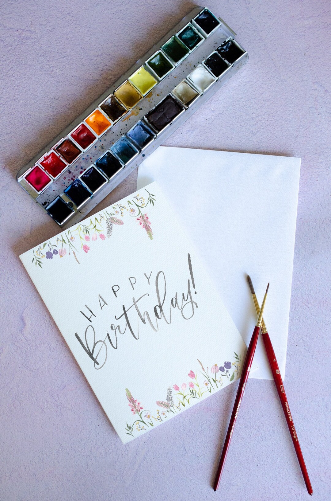 Floral Birthday Card | Watercolor Flowers | Floral Greeting Card | Hand ...