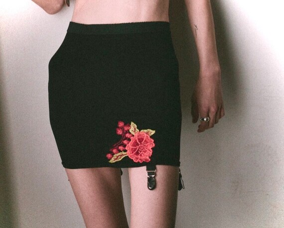 Vintage Girdle Skirt Open Bottom Garter Corset wit