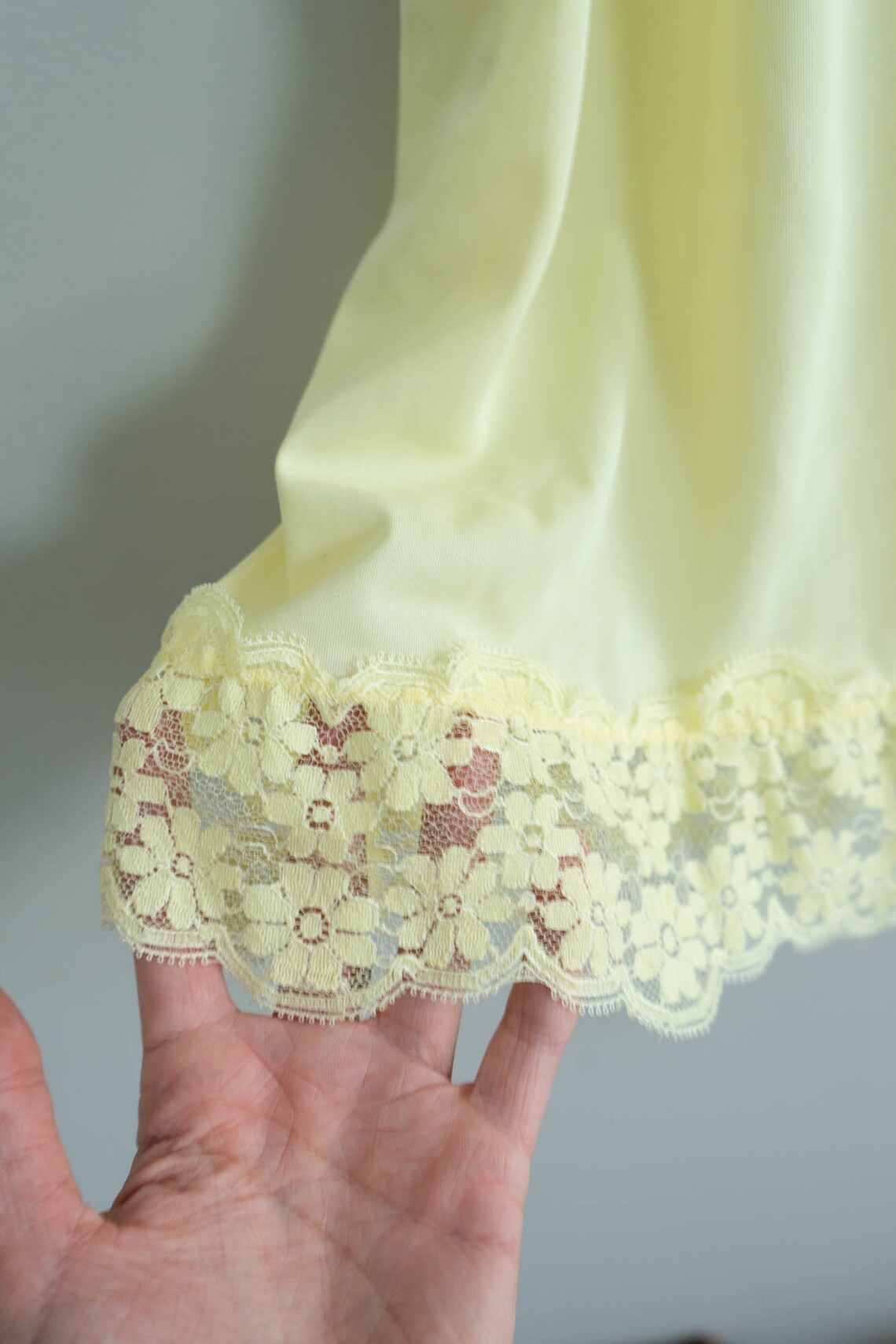 Vintage Yellow Half Slip Satin Lace Small XS 1960s Etsy