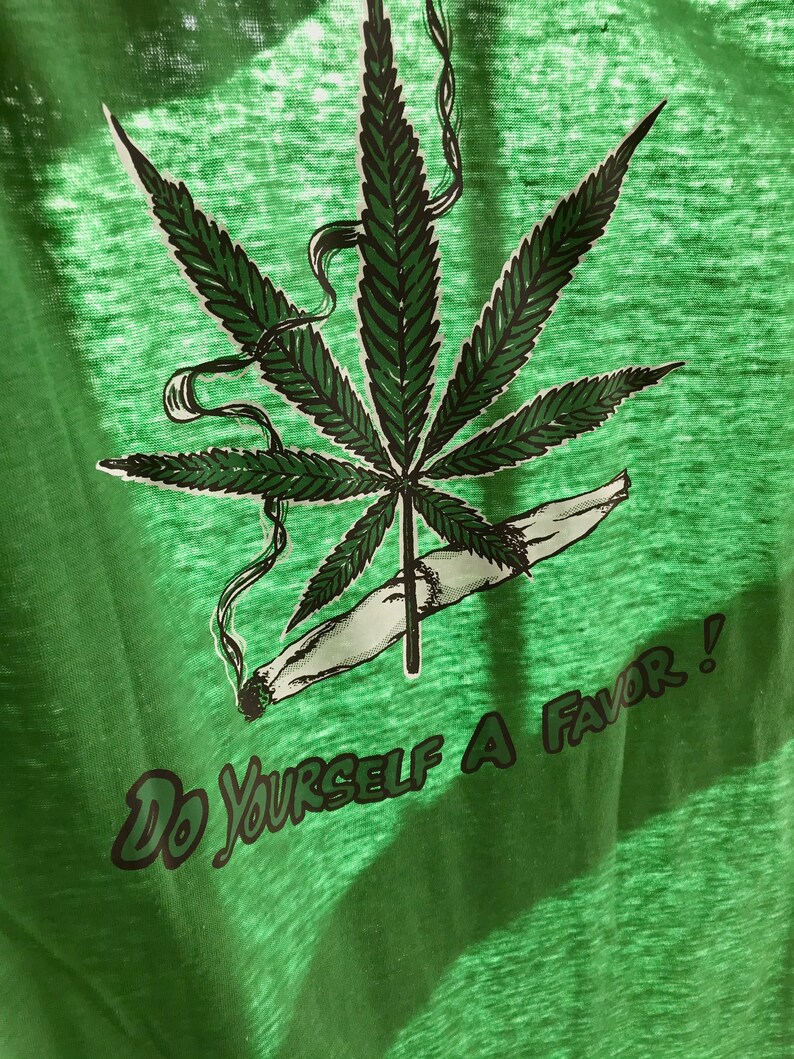 Vintage Pot Leaf Deadstock Do Yourself A Favor Joint T Shirt Green Medium Large 70s Iron On T Shirts Shirts Tees Valresa Com