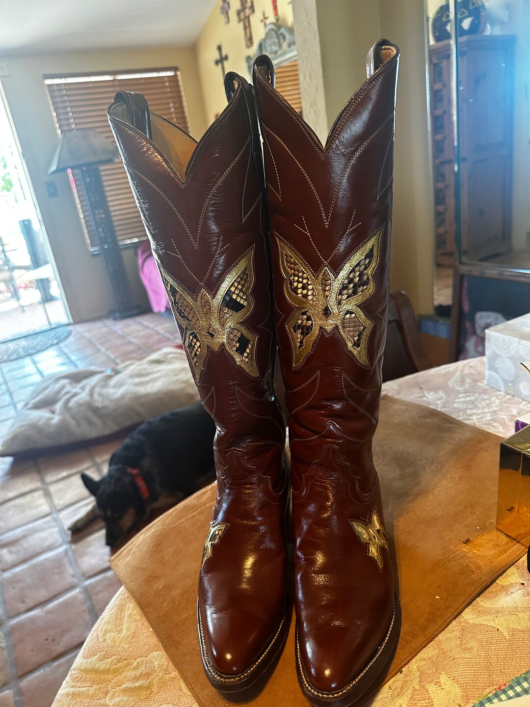 Vintage Womens Justin Tall Boots Etsy