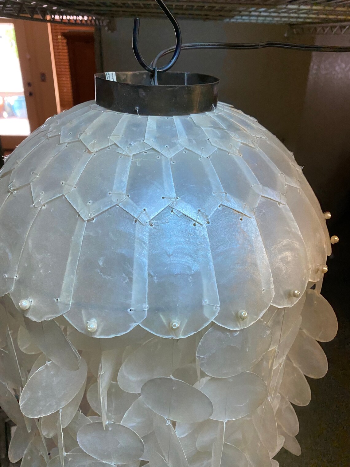 Capiz Shell Hanging Light Etsy