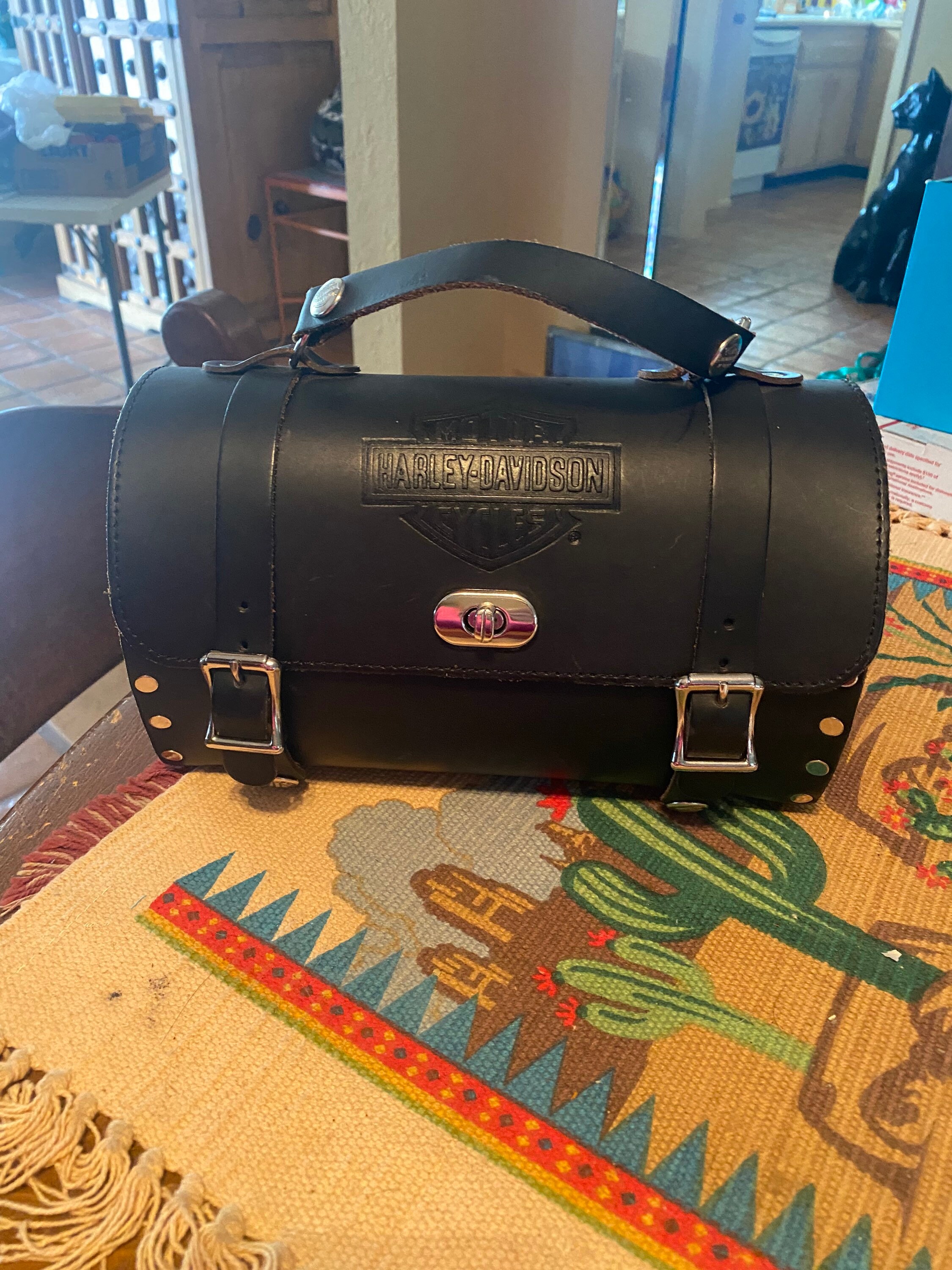 Made for Harley Davidson Black Barrel Handbag Etsy