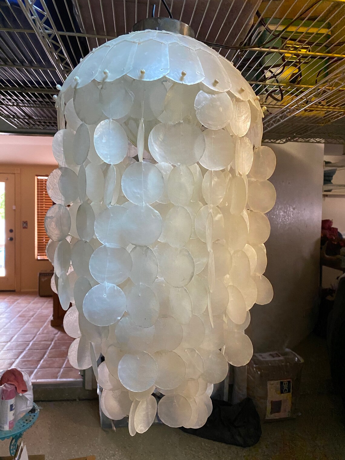 Capiz Shell Hanging Light Etsy