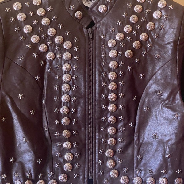 Cute Studded Shorty Faux Leather Jacket