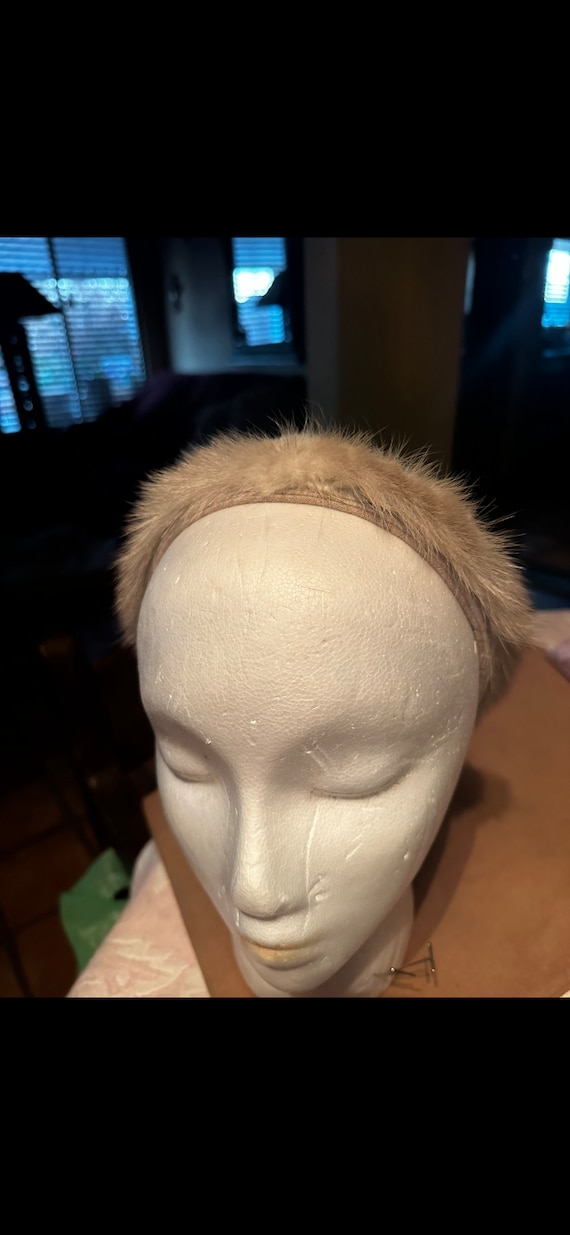 Beige Mink Fur Headband